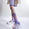 Trendy Designer Double-Needle Tie-Dye Ombre Color Personalized Couple Cotton Mid-Leg Socks