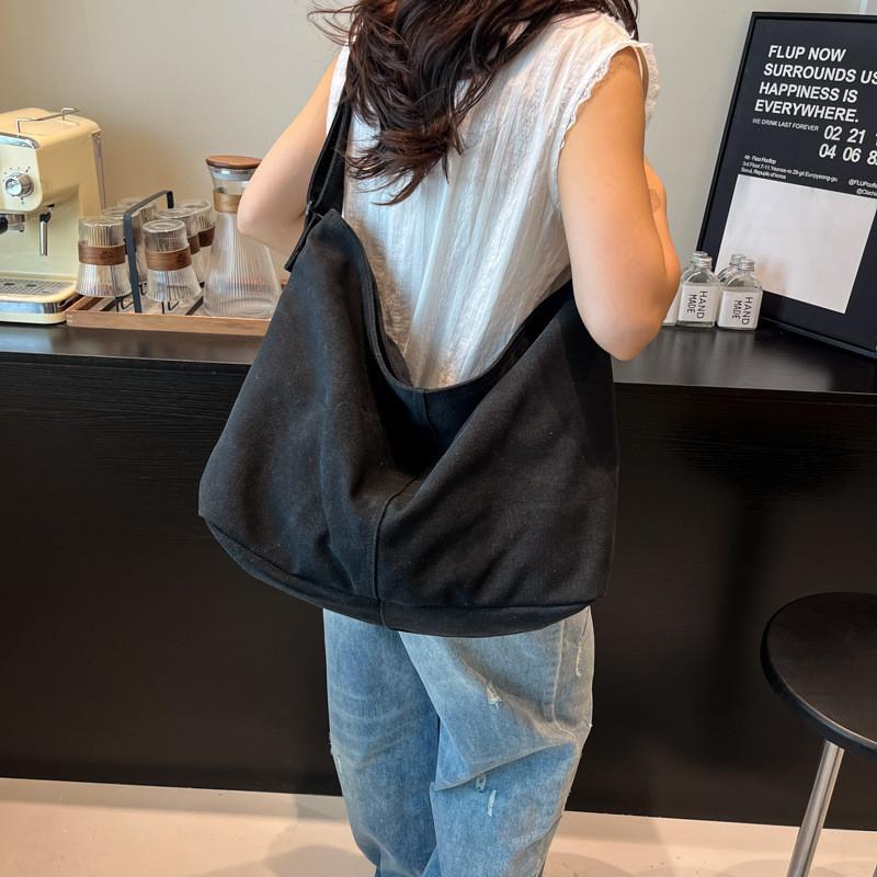 Large Shoulder Canvas Bag Students Simple Retro Inner Pouch School Travel Bags