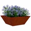 Garden Planter Set 5 Pcs Rusty Finish 40 X 40 X 15 Cm Weatherproof Steel