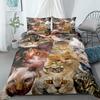 Pet Cat DIY Print Duvet Cover Set King Queen Double Full Twin Single Size Duvet Cover Pillow Case Bed Linen Set