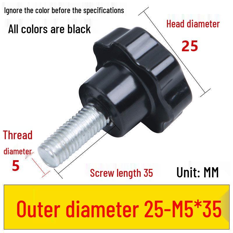 Star-Shaped Bakelite Hand-Tightening Screw Handle (M4-M10)