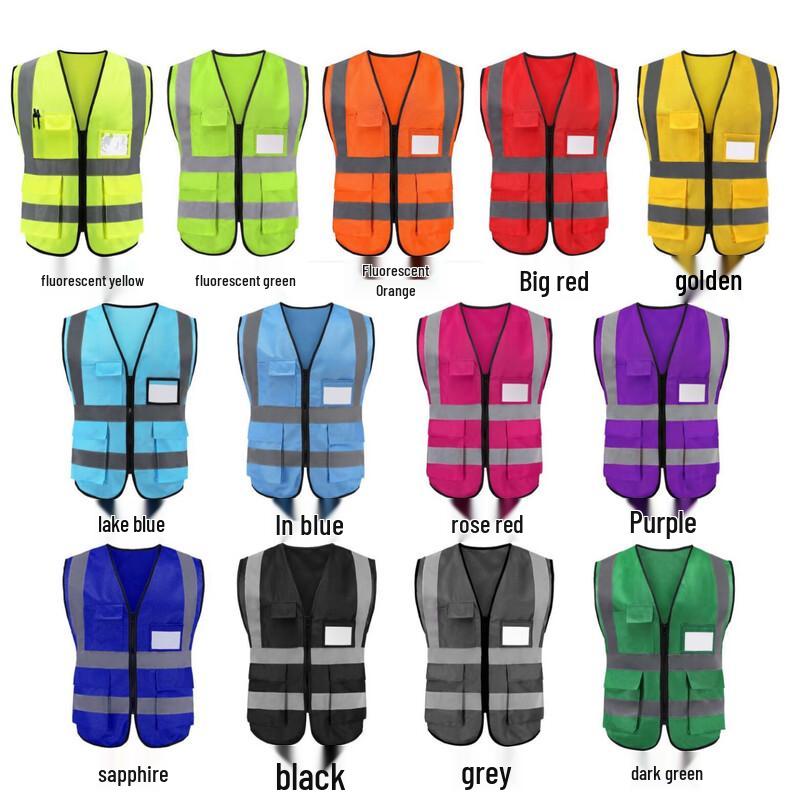Yushuiyao Multi-Pocket Reflective Safety Vest - Large Mesh