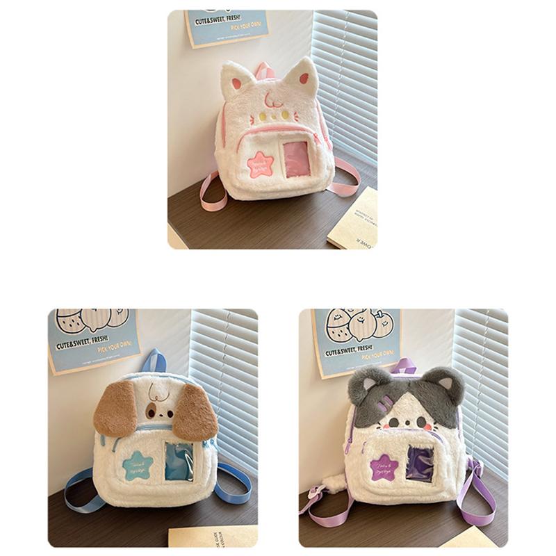 1Pcs Durable Puppy Cat Plush Backpack Dog Cartoon Children Backpack Sweet Kid Schoolbag Girl School Student