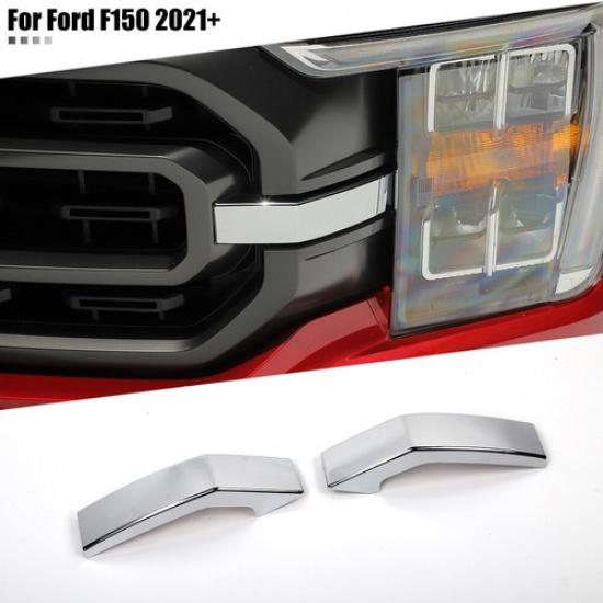 Exterior Front Center Grille Grill ert Trim Strip For Ford F-150 + Chrome