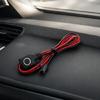 Vehicle Emergency Push Button Wiring Assembly with Round Control Button, Rectangular Housing and Coupling-to-Loose-Lead Layout for Alarm Circuits