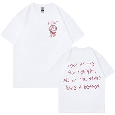 Rapçi Lil Peep Tur Konser Grafik Tişört Erkek Moda Pamuk Kısa Kollu Tişört Unisex Hip Hop Büyük Boy Tişörtler Sokak Giyim