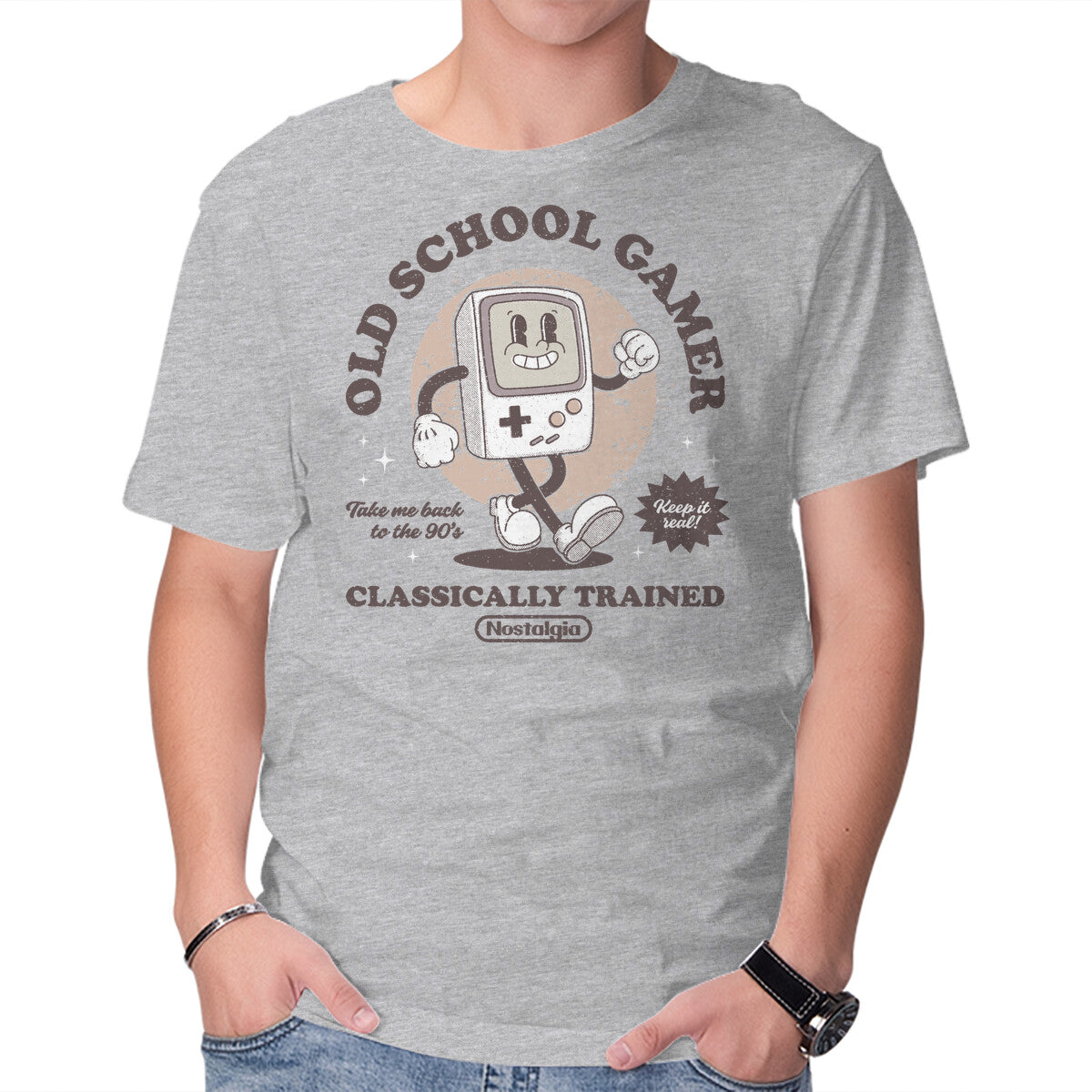 Unisex Crew Neck T-Shirt Nostalgic Boy Graphic Short Sleeve Casual Tee XXXL