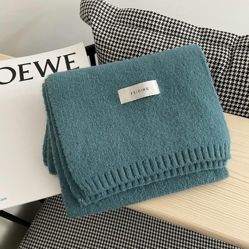 Feiding Fei Koreanischer Stil Einfarbiger Gestrickter Wollschal für Studenten