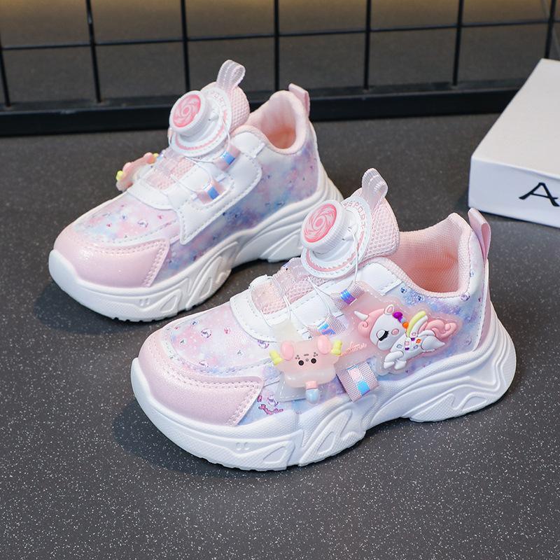 Children's sports shoes and girls' shoes 2025 spring and autumn new breathable running shoes fashionable versatile boys' dad shoes mesh shoes