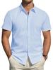 2025 Men's Summer Short-Sleeve Solid Color Cardigan Casual Formal Shirt