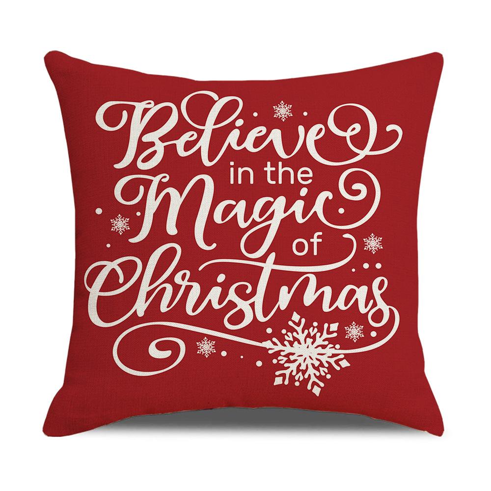 New Christmas Pillow Case Nordic Cushion Linen Print Home Bedside Pillow