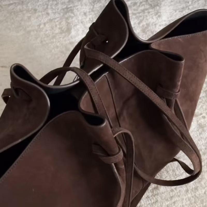 Yogodlns Women Handbag Light Luxury Suede Nubuck Leather Wing Bag Simple Large Capacity French Retro Shoulde rBag Casual Underarm Bag