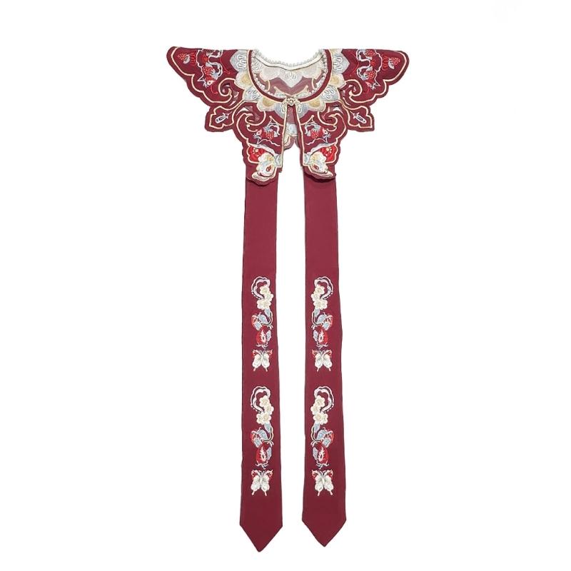 

Elegant Embroidered Cloud Shoulder Scarf Fashion False Coller Flexible Costume Scarf For Weddings Parties And Prom Event 1