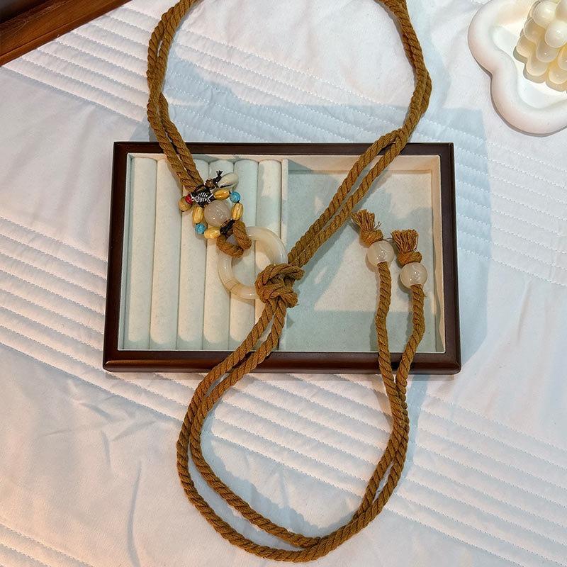 Meier Waist rope braided hemp rope waist chain thin belt women's hemp rope belt