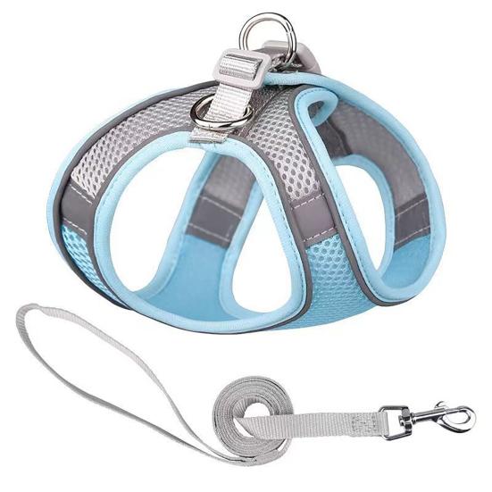 Guinzaglio per animali domestici con design riflettente notturno Rete jacquard traspirante Facile da indossare e togliere Attività all'aperto Guinzaglio per cani