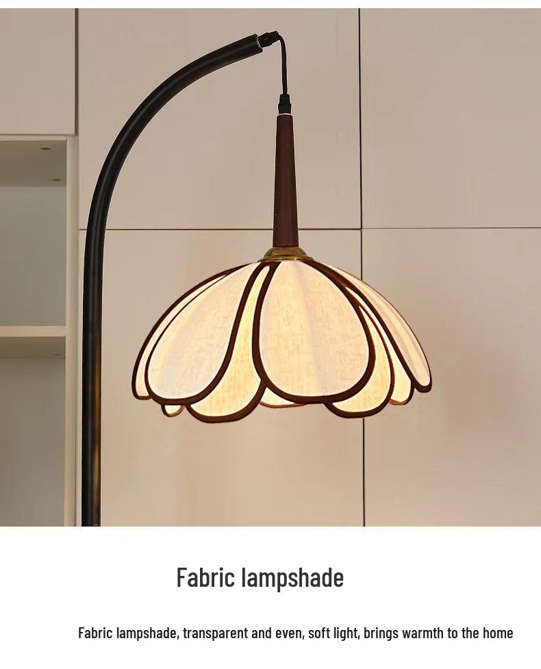 Chinese-Inspired Floor Lamp with Side Table and Storage, Perfect for Living Room Décor