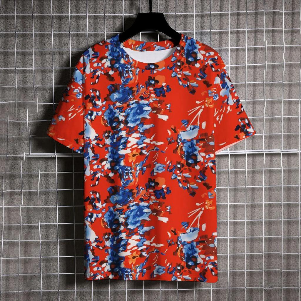 Men's Casual Tops Fashionable Harajuku Style Print Loose and Versatile Men's Short Sleeve Tee Oversized T-shirt Graphic T Shirts
