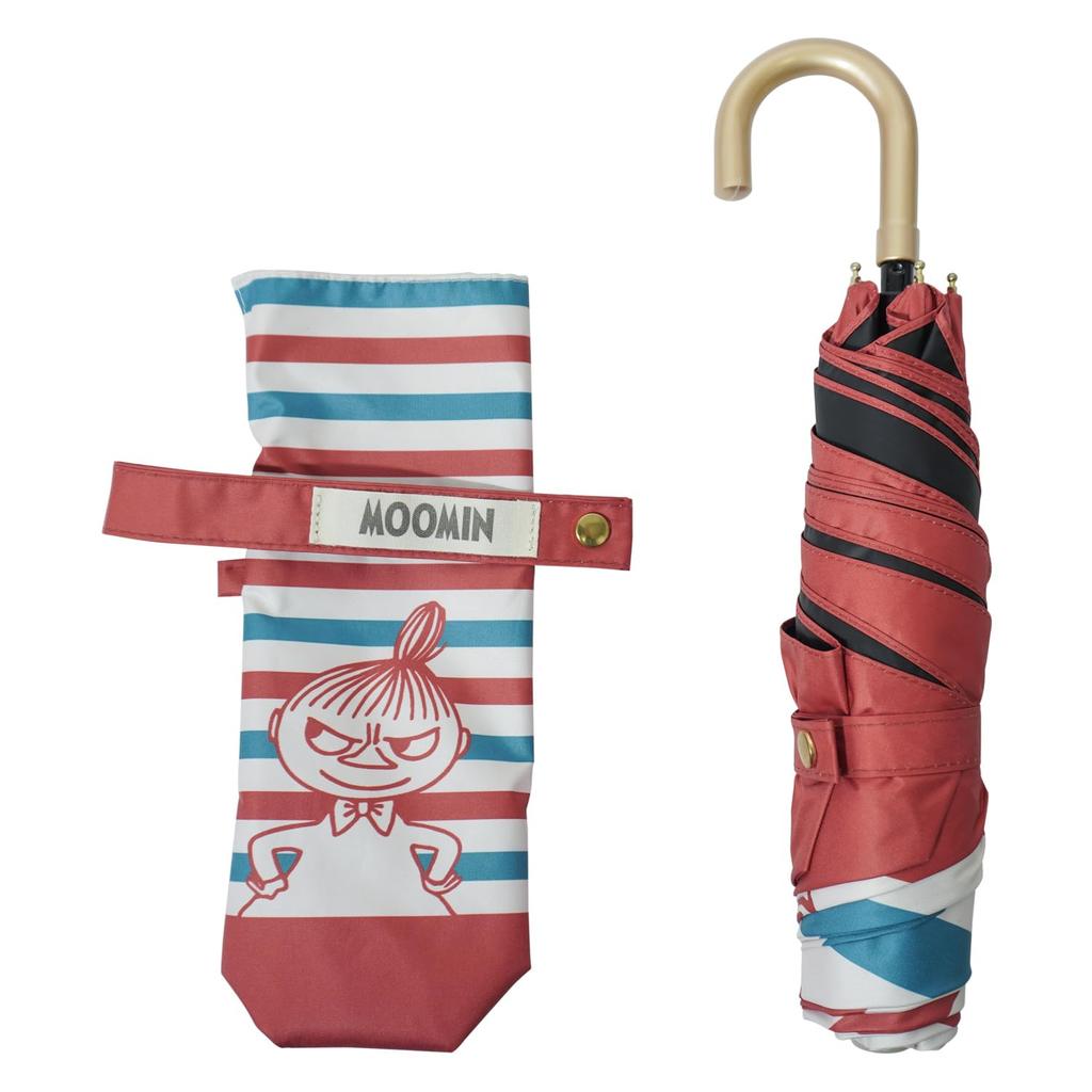 Moomin Folding Suitable for Sun and UV Suitable for Greige Umbrella, Rain, 51cm, 100% Protection, Lightweight, Compact, Water-Repellent,