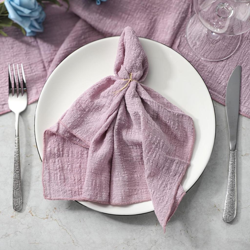 20pcs 30x30cm Gauze Cotton Napkins Retro Burrs Cloth Napkin Christmas Vintage Wedding Party Baby Shower Table Decor Wholesale