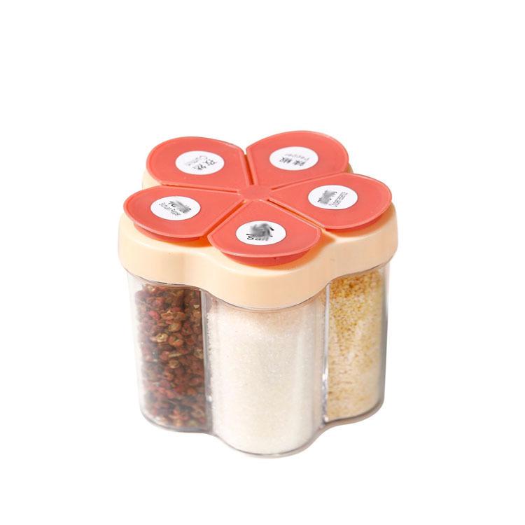 Five-in-One Spice Jar Set: Compartmentalized, Sealed Storage with Controllable Pour Lids