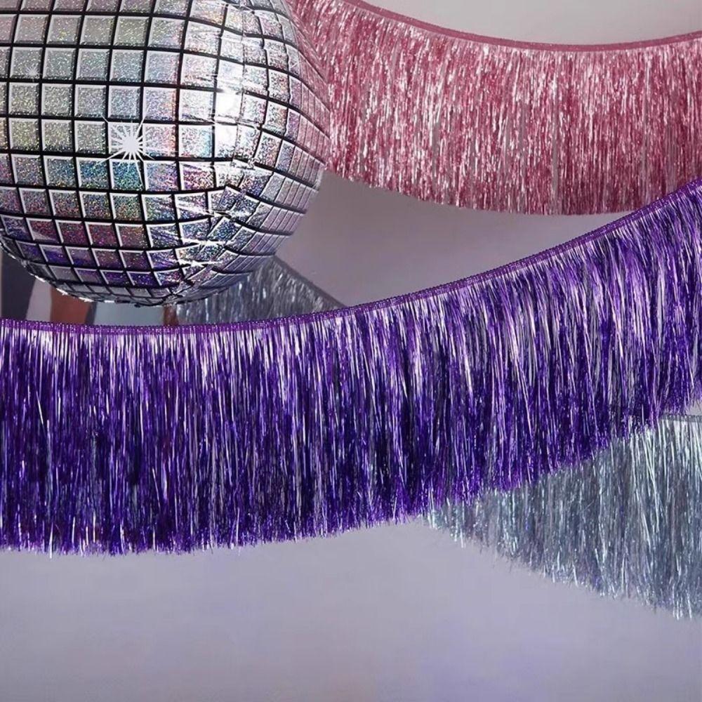 Multicolor Drizzle Garland Metallic Tinsel Encryption Foil Fringe Background Ornament Thickening Glitter Fringe Party Supplies