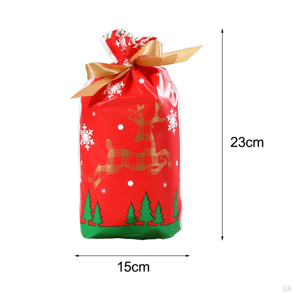 50 Pieces Gift Bags Candy Christmas Present for Gifts with Ribbon Xmas Holiday Cookie