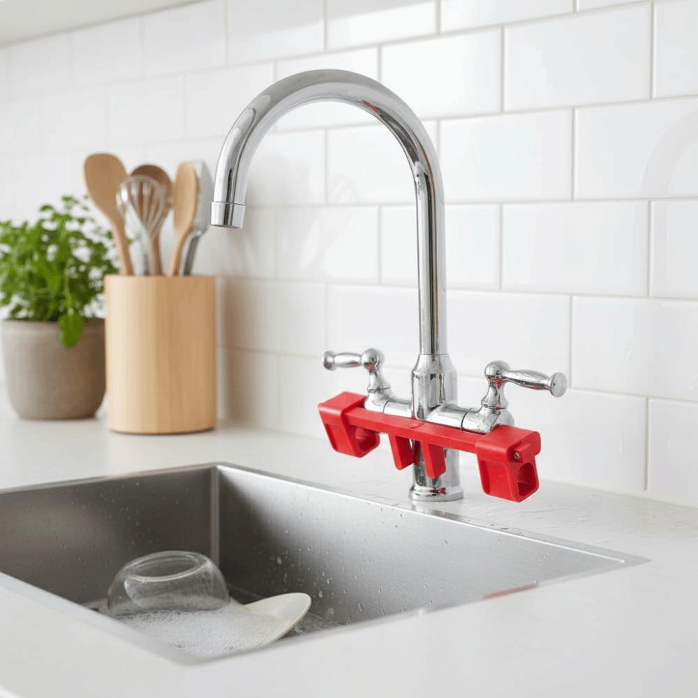 Safe Material Portable Double Sink Faucet Handle Lock Water Tap Control Lock  Bathroom Use