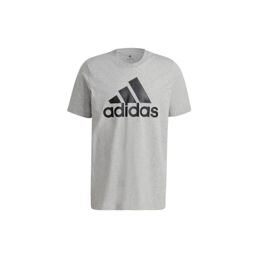 Adidas Essentials Big Logo Tee Medium Grey Heather/Black Men Streetwear GK9123