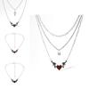 Trendsetting Geometric Heart And Wing Necklace Unique Alloy Jewelry For Women