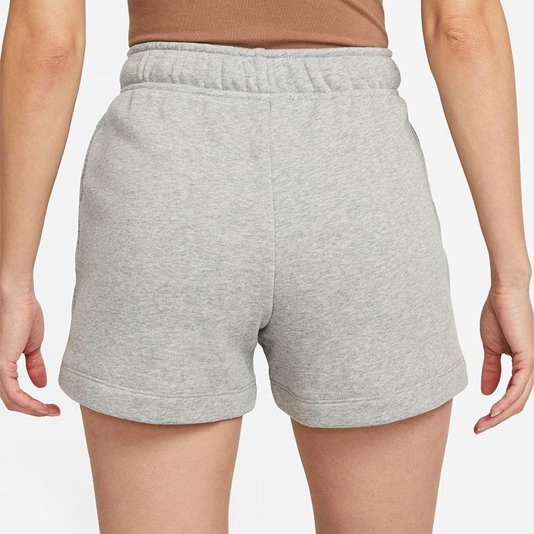 Nike Embroidered Logo Fleece-Lined Sports Shorts Women Bottoms Grey DQ5803-063