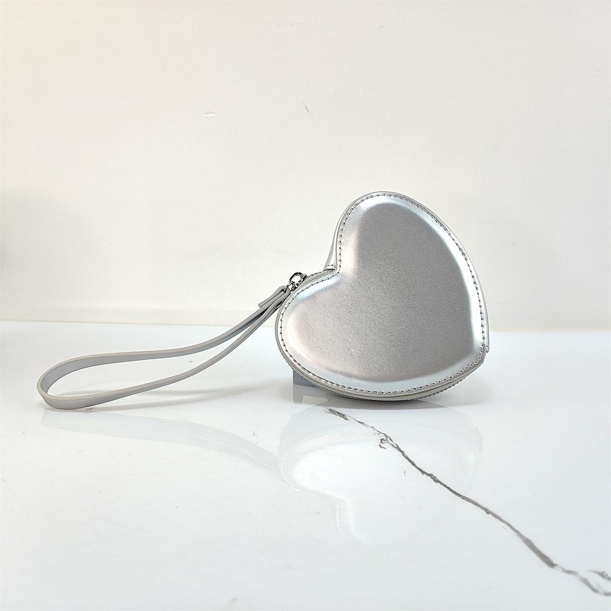 

Бизнес-кошелек, дизайнерские оригинальные брендовые женские кошельки для женщин, распродажа, кошельки для девочек, Kawaii, сумка в форме сердца из искусственной кожи серебряный