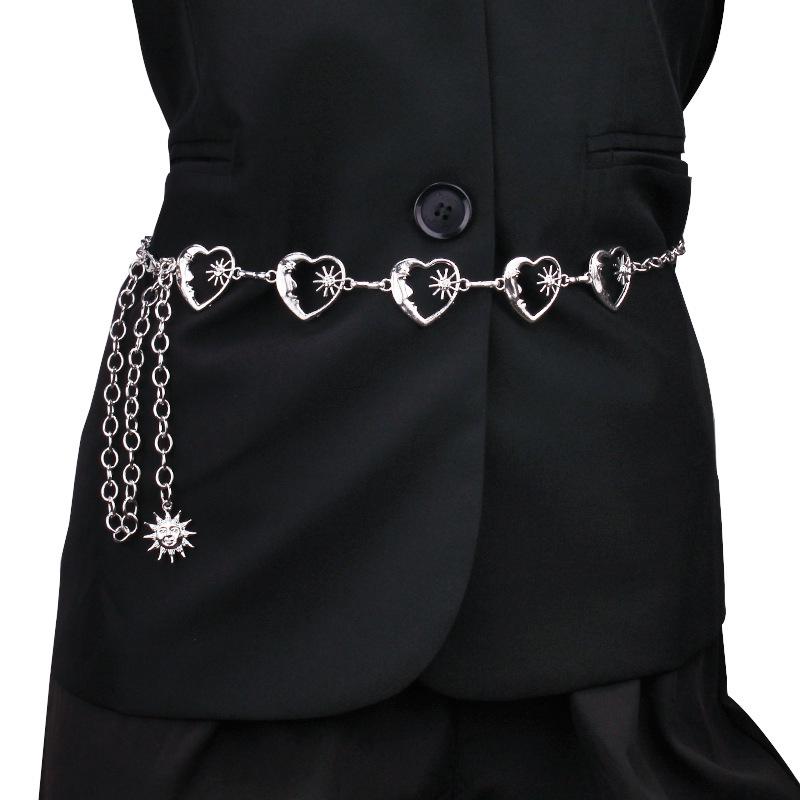 Trendy Metal Smiley Face Sunflower Pendant Waist Chain