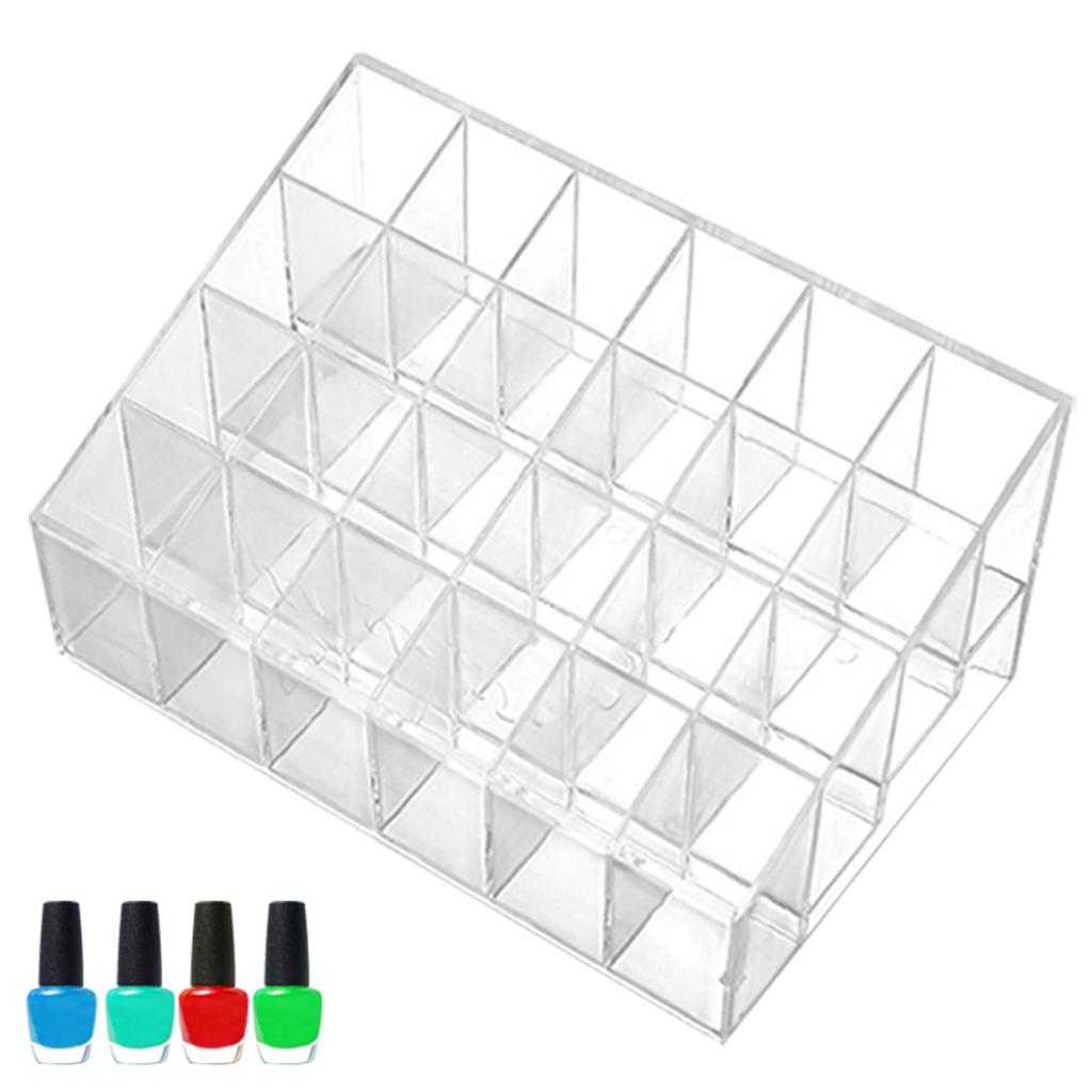Clear 9/24/36/40 Grids Acrylic Makeup Organizer Lipstick Holder Display Rack Case Cosmetic Nail Polish Make Up Organiser Tool