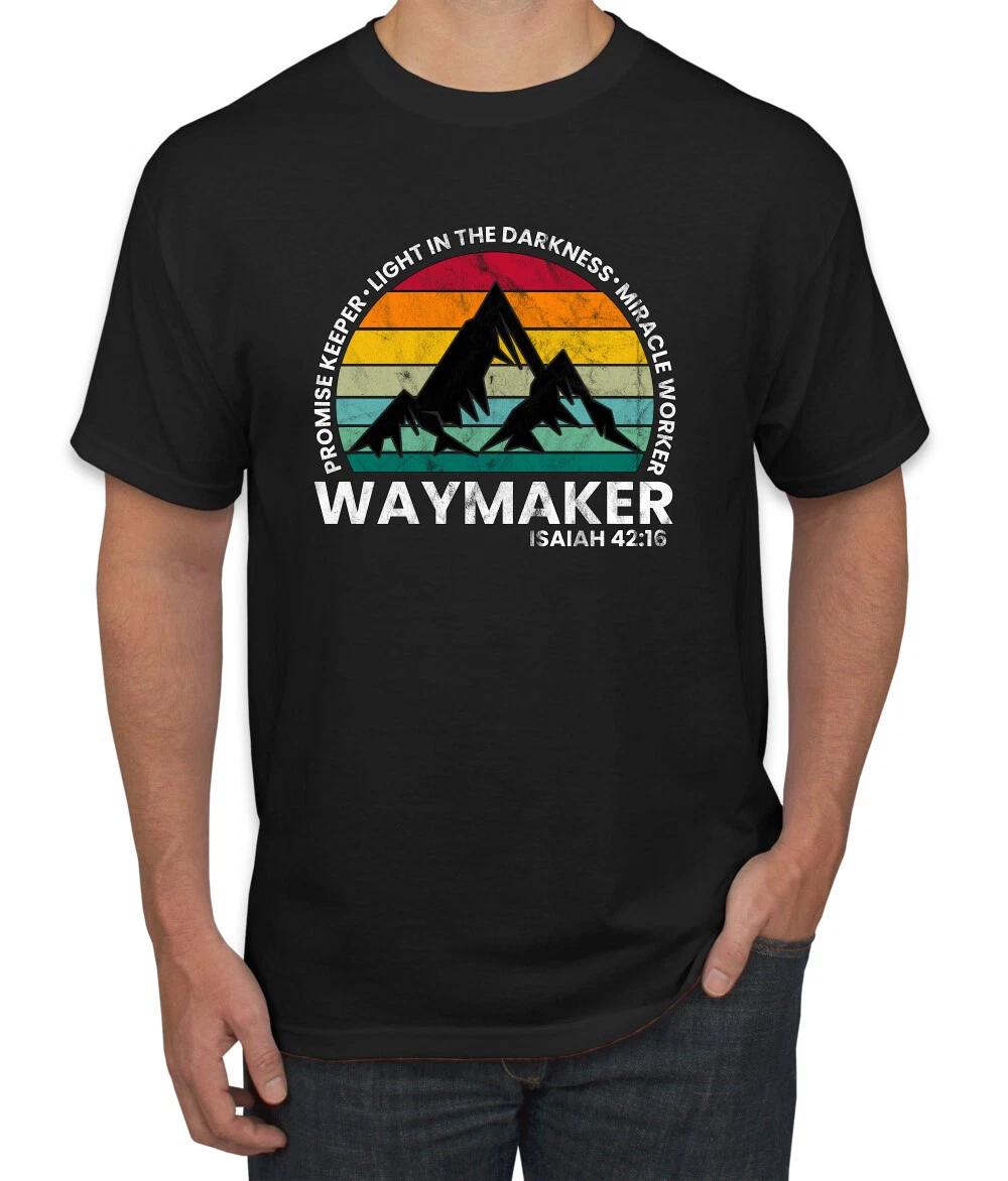 Waymaker Miracle Worker Promise Keeper Inspirational Faith Men T- Shirt M