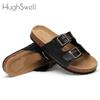 Fashion Men Women Comfortable Sparrow Birken Sandals Couple Style Cork Slippers In Black & White