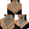 Water Drop Pendant Necklace With Multilayer Tassels For Fashion Party Wear Women