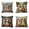 Vintage Pillow Case Alpaca Print Decorative Pillowcase Creative Cushion Cover  Sofa Decoration