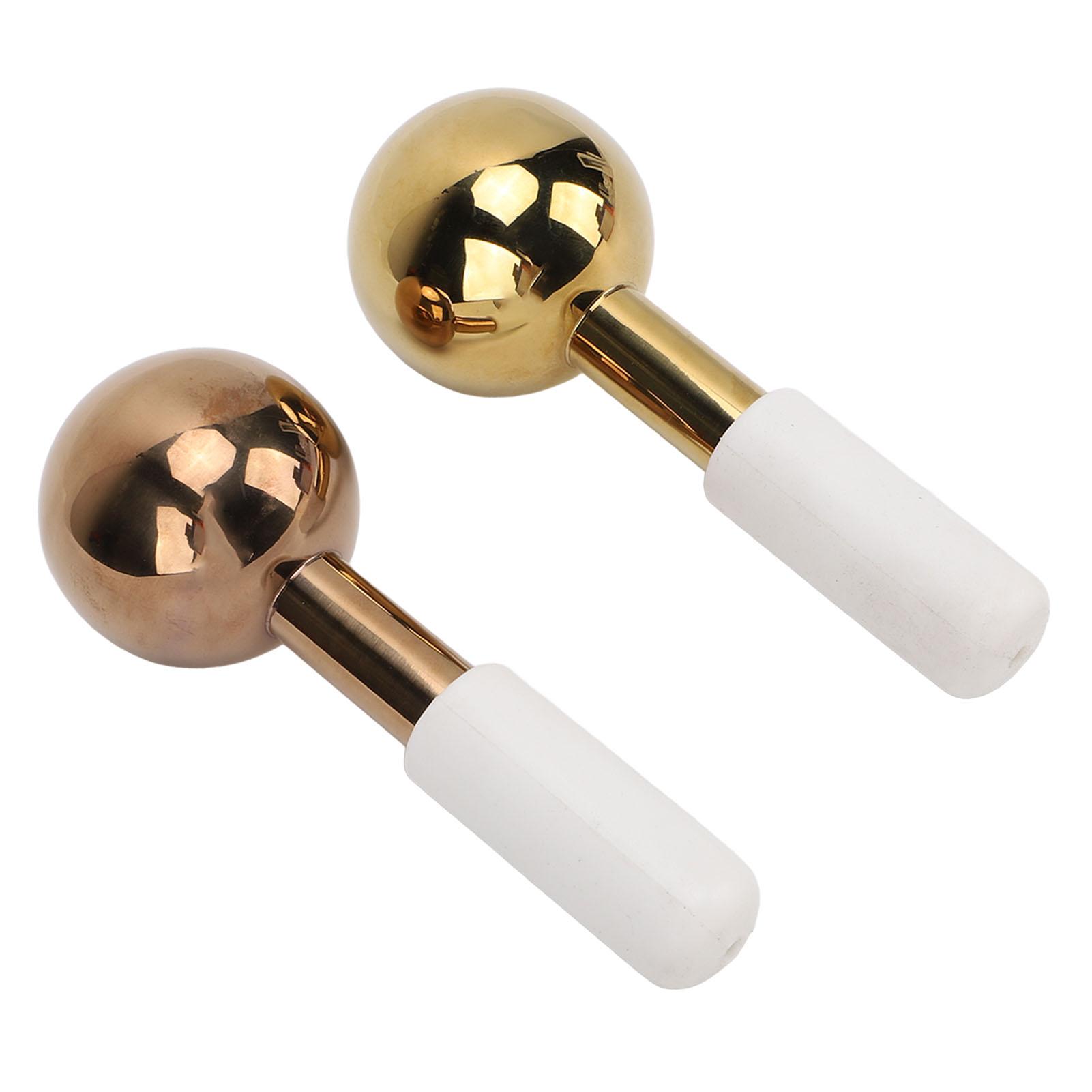 

2 шт. ледяные шарики для лица из нержавеющей стали охлаждающий ролик для лица для снятия покраснений успокоения воспалений