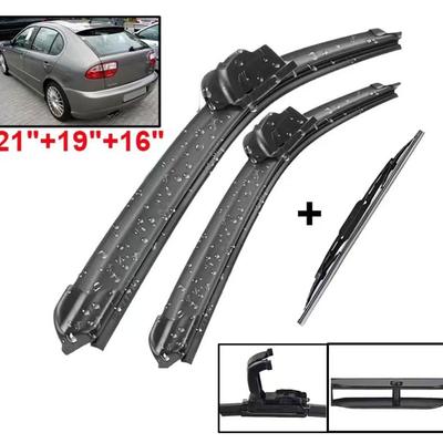 Suitable for Leon MK1 2000-2005 21 + 19 + 16 Front and Rear Wiper Blades Wiper