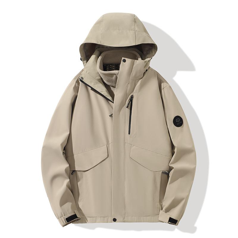 Outdoor Jacket for Women, Three-in-one Removable Graphene Liner, Autumn and Winter Windproof and Waterproof Mountaineering Jacket for Men