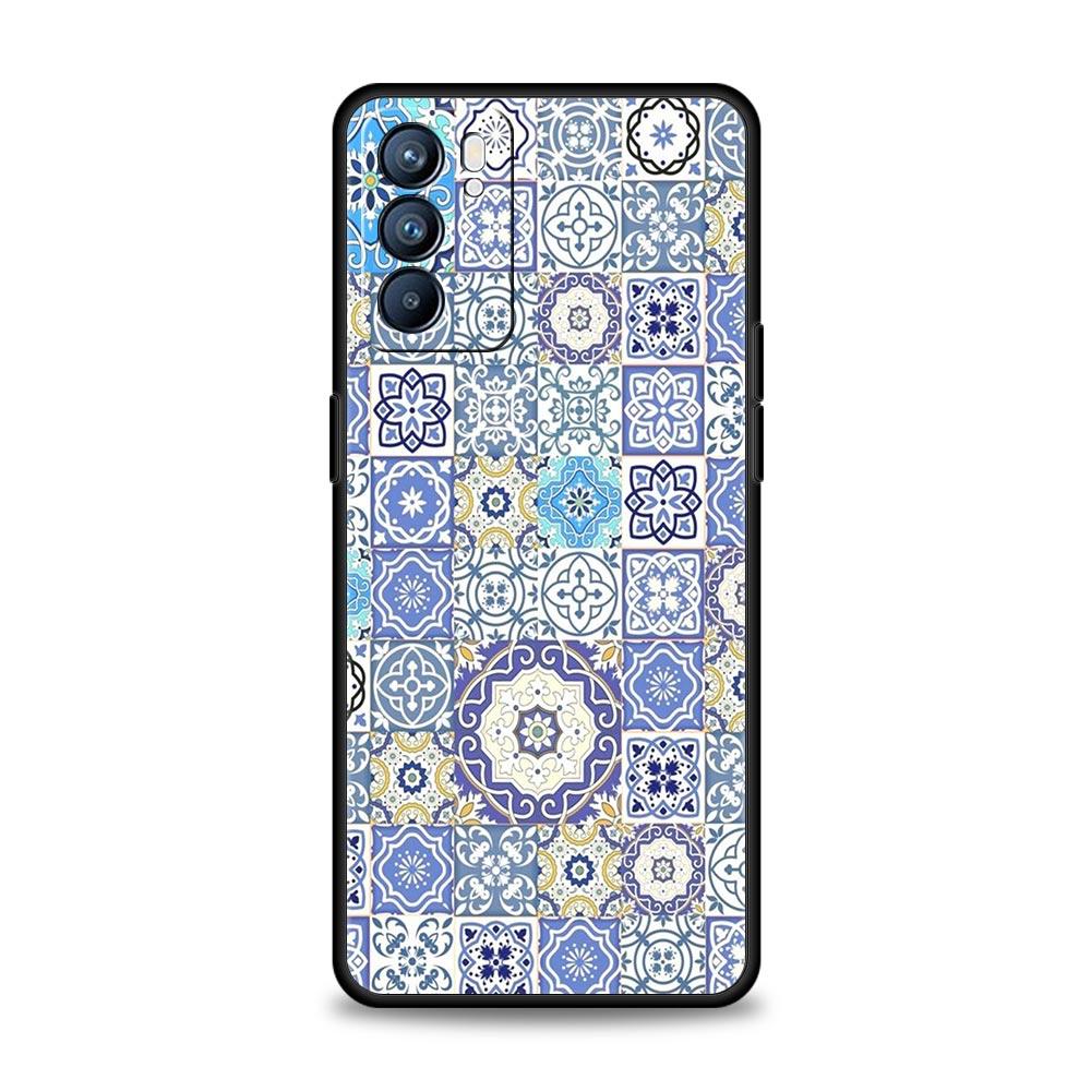 Mandala Flower Totem Case For Oppo Find X6 Pro X5 A54 A53 A52 A9 2020 A15 A95 A17 A16 A76 A74 A57 Reno7 Reno6 Pro Plus 5G Cover