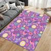 Colorful Flamingo Print Carpet with Flowers and Rainbow Design Suitable for Use As an Anti-slip for Living Room Bedroom Sofas