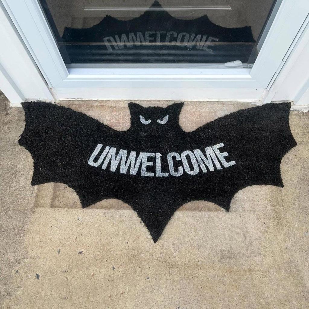 Gothic Bat Bath Mat 80x40cm Halloween Area Rug Soft Non-Slip Absorbent Decorative Carpet for Bedroom Horror Home Decoration