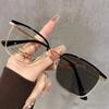 Outdoor Color Changing Minus Glasses Trendy Anti Blue Light Business Half Frame Myopia Eyewear Pochromic Sunglasses Diopter