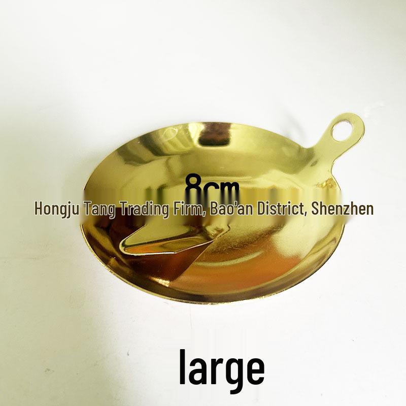 Gold-Plated Stainless Steel Traditional Oil Lamp Dish with Wick for Edible Oil and Lighting Supplies