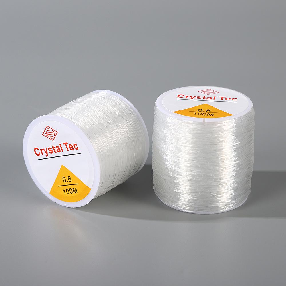 100m Klar Kristall Elastisk Snöre för DIY Pärlplockning & Armband - Hög Ljusstyrka, Låg Viskositet, Återstudsande Elastisk Tråd
