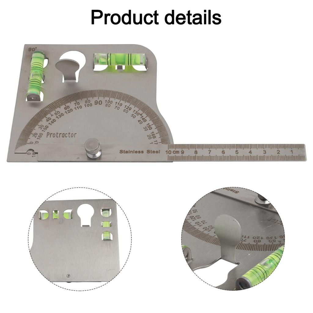 Angle Ruler Protractor Measuring Tools Woodworking Multi-Function Angle Gauge Stainless Steel Industrial Dividing Rule