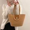 Versatile Cotton Rope Straw Woven Bag Bag Large Capacity High-grade Sense Nail Woven Bag Women's Vacation Beach Tote Bag