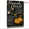 Vintage French Toast Recipe Metal Sign Retro Kitchen Wall Decor
