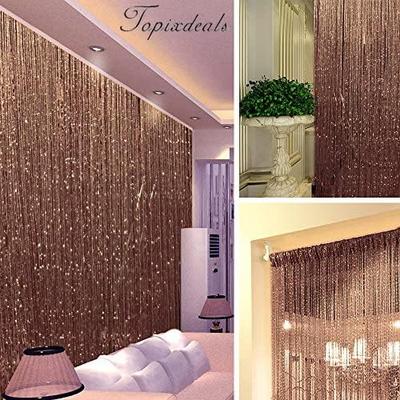 Cortina Franja de Porta Cortinas de Porta, Rara Fita Prateada Plana, Franja de Linha Painel de Janela Divisória de Ambiente Borla de Tiras Fofas Eventos de Festa Paetê(1 Pacote, Preto)